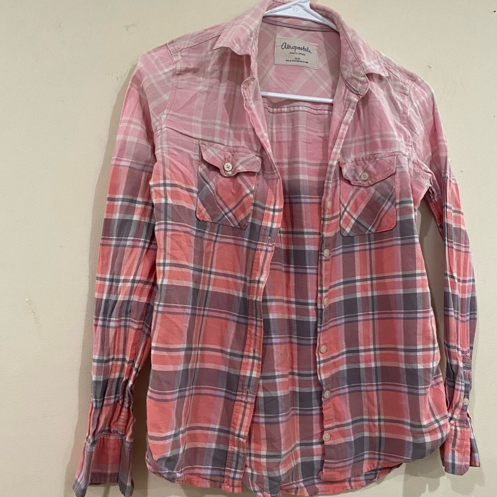 Aeropostale ombré plaid shirt